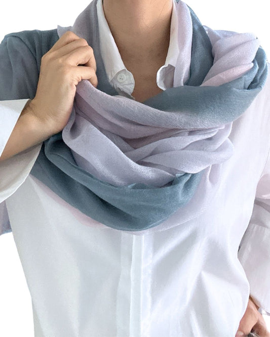 Denim-Rose Cashmere Shawl