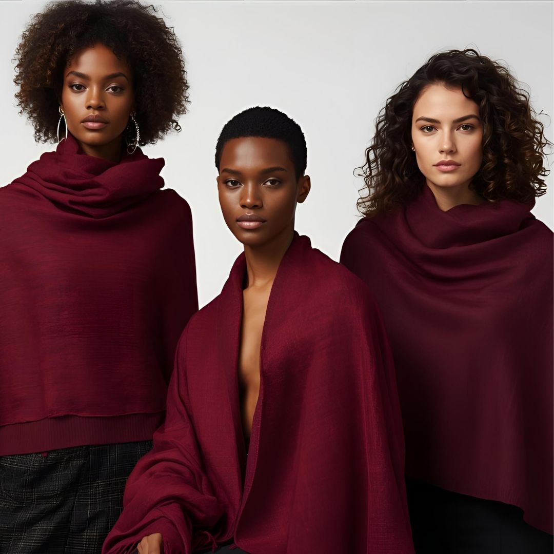 NEW! Burgundy Baby Cashmere Stole