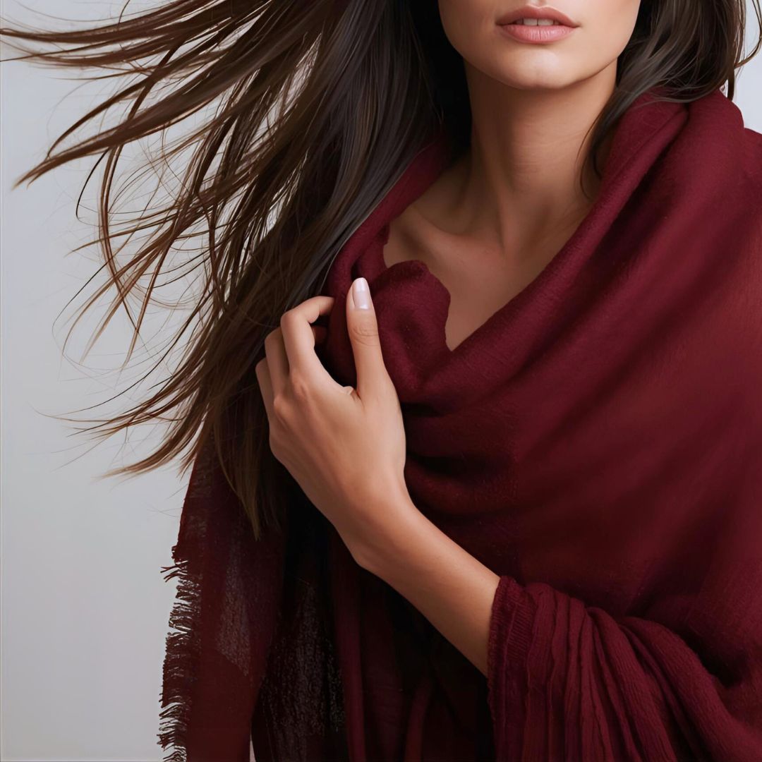 NEW! Burgundy Baby Cashmere Stole