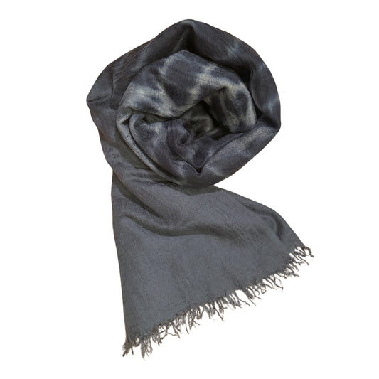 Charcoal Tie-dye Cashmere Shawl