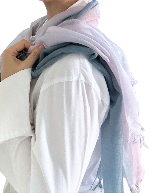 Denim-Rose Cashmere Shawl