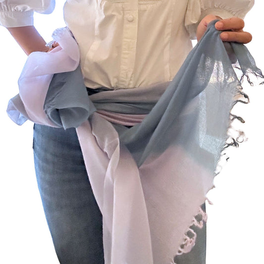 Denim-Rose Cashmere Scarf