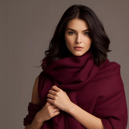 バーガンディ ベビーカシミアストール