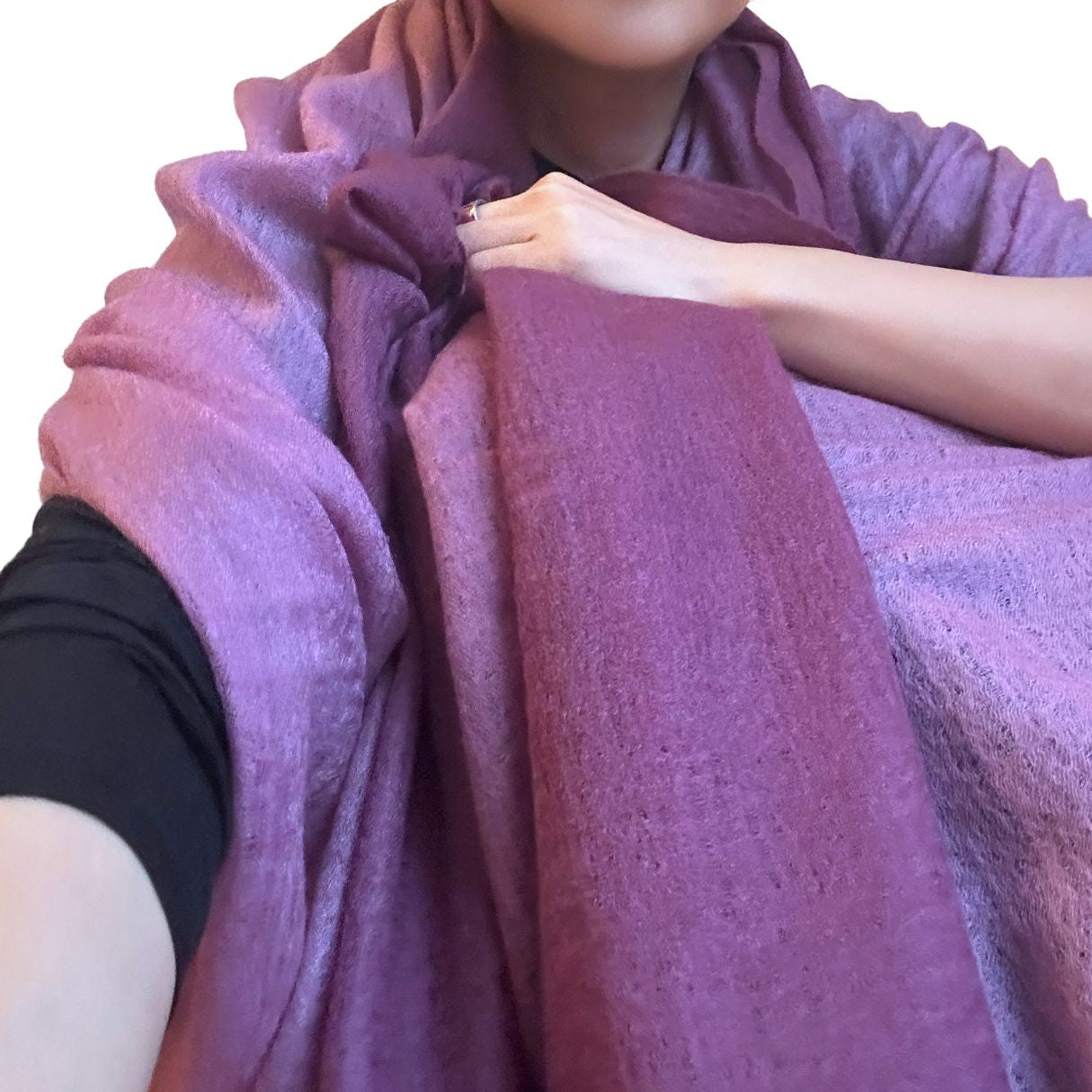 Plum Baby Cashmere Stole
