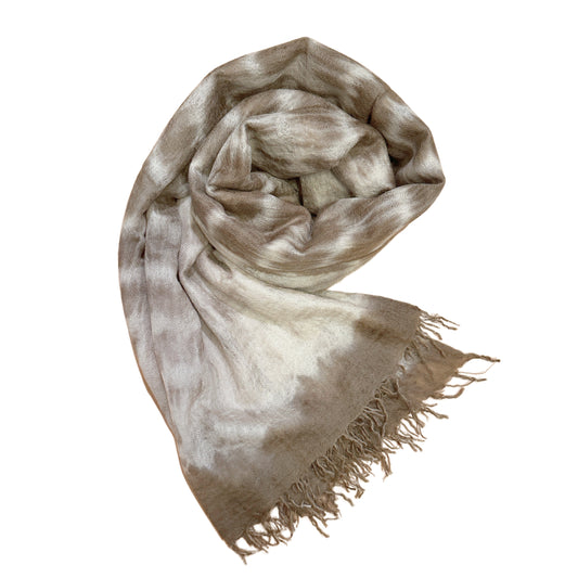 Design Exclusive Collection: Warm Sandstone Artisan Hand-Felted Luxury Cashmere Shawl