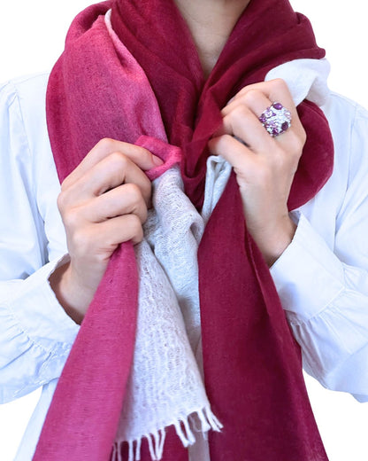 Crimson Frost Baby Cashmere Shawl
