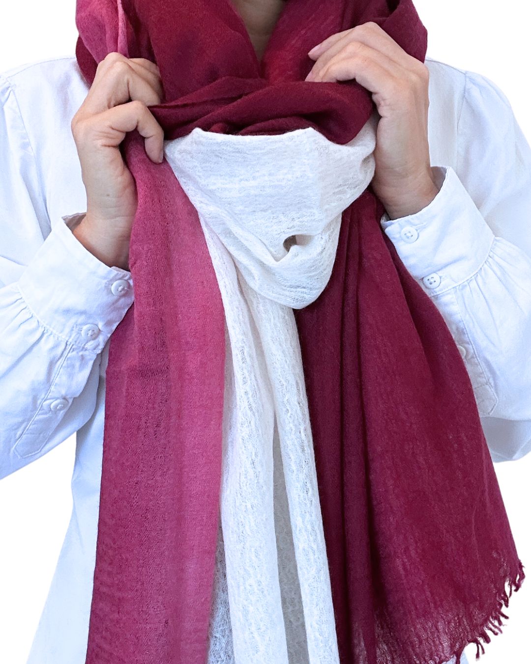 Crimson Frost Baby Cashmere Shawl
